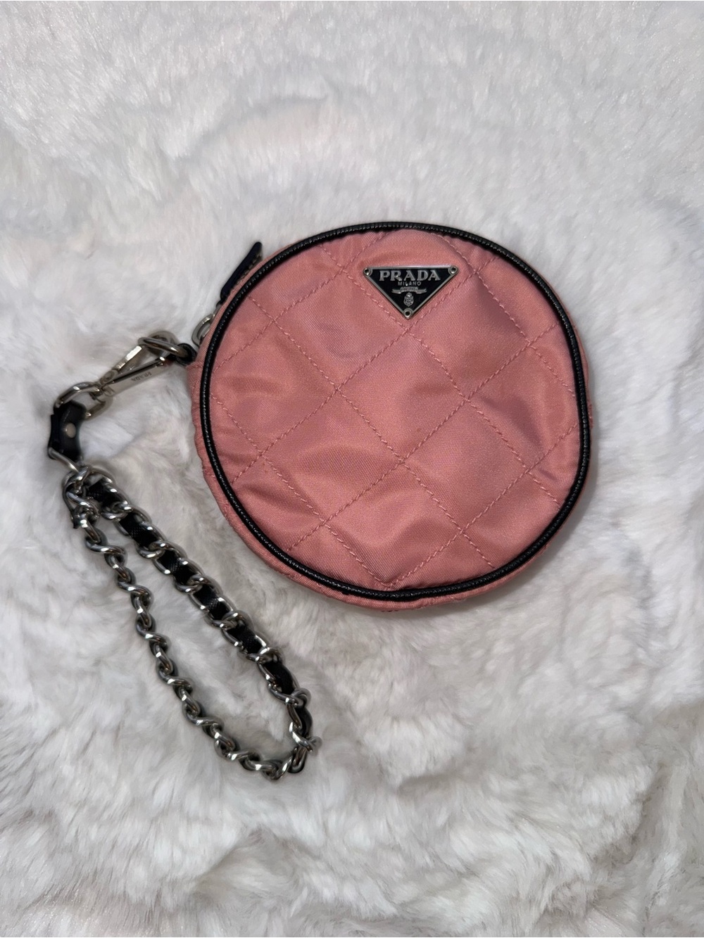 Prada Quilted Round Mini Wristlet Clutch in Dusty Pink - Picture 13 of 13